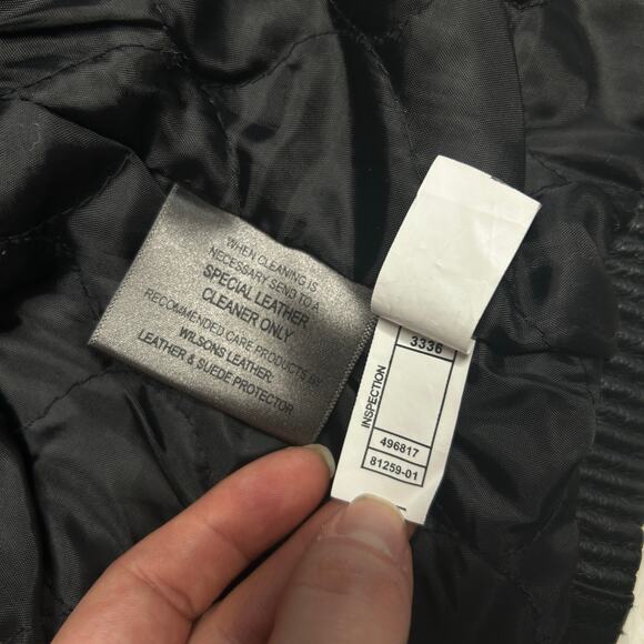 WILSONS LEATHER Black Leather Biker Jacket Kids Size XS Moto Striped Motorcycle - Picture 7 of 10